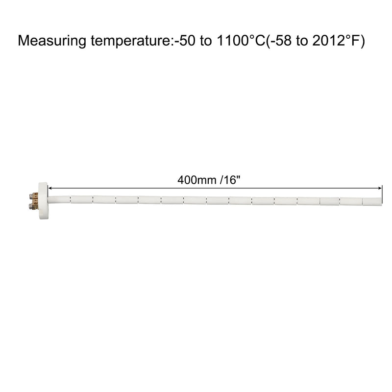 [Australia - AusPower] - MECCANIXITY 16" K Type Ceramic Kiln Furnace Probe Thermocouple Sensor for Muffle Furnace Oven, High Temperature -50 to 1100°C 2x400mm 16 inch 