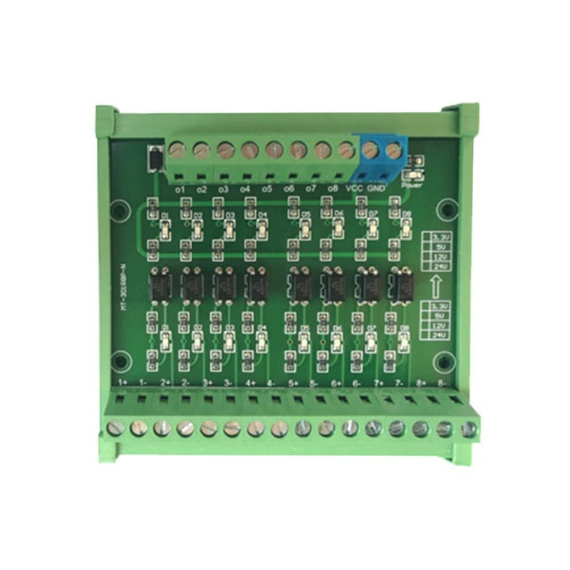 DONGKER Optocoupler Isolated Module,DC 24V to 5V 8-Channel Optocoupler Relay Module PLC-PNP Signal Converter