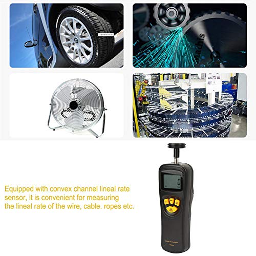 [Australia - AusPower] - Digital Tachometer, LCD Handheld Contact RPM Meter 0.5-19999 RPM, High Precision Test Counter with Max/Min/LAST Data Backlight Holding Functions 