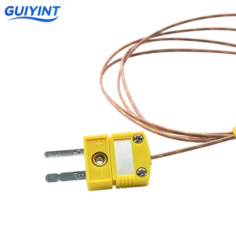 [Australia - AusPower] - K-Type Thermocouple Probe Sensor - High Accuracy Mini Connector with 1M (3.28ft) Cable, Wide Range -58°F to 899°F (-50°C to 482°C) - 5 Pack (1M) 