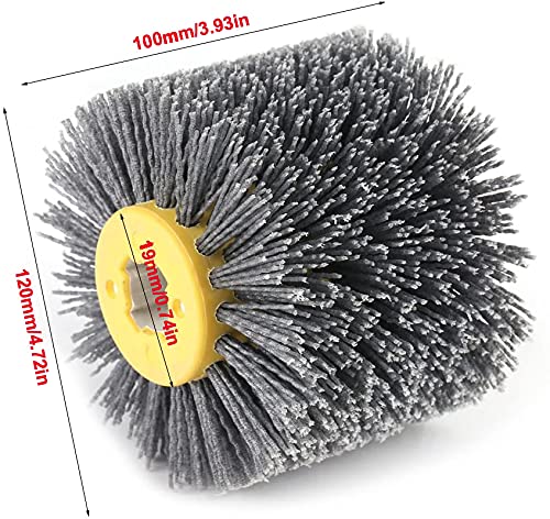 [Australia - AusPower] - Yikko Nylon Brush Wire Drawing Wheel Brush Polishing Polishing Disc Grit, 80/120/180/240 Grit for Wood Brushing Machine, Satin Machine (80 Grit) 80 körnung 