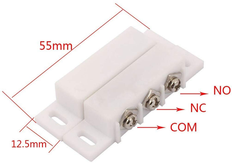 [Australia - AusPower] - 2X Magnetic Reed Switch Normally Open Closed NC NO Door Alarm Window Security/Magnetic Door Switch/Magnetic Contact Switch/Reed Switch,DC 3V to 12v Lamp?White? white 