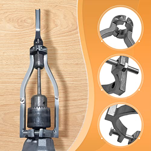 Milageto Fixed Holder for Square Hole Drill, Square Hole Drill Bit Adapter, Square Hole Drill Bit Sets with Adapter, Square Drill Fixing Holder with Replacement Screws for Woodworker Tenon Making Grey Holder