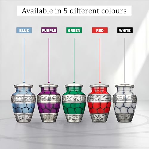 Small Keepsake Cremation Urn for Human Ashes Men Women with Velvet Heart Case, Bag & Funnel – Green Mini Family Sharing Funeral Tiny Urn Male Female or Pet - Memorial Decorative Urn for Mom Dad