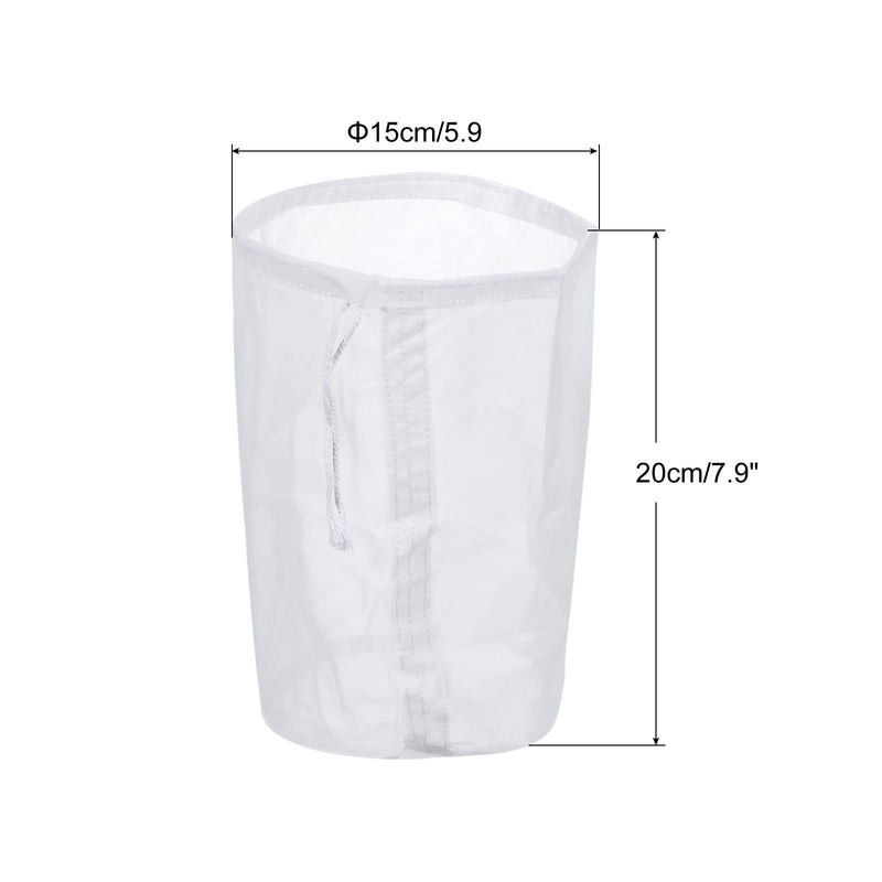 [Australia - AusPower] - sourcing map Pack of 2 160 Mesh Colour Filter Bags 5.9 Inch Diameter Nylon Strainer with Drawstring for Filtering Paint, Petrol, Fuel, Home Brewing 160Mesh 