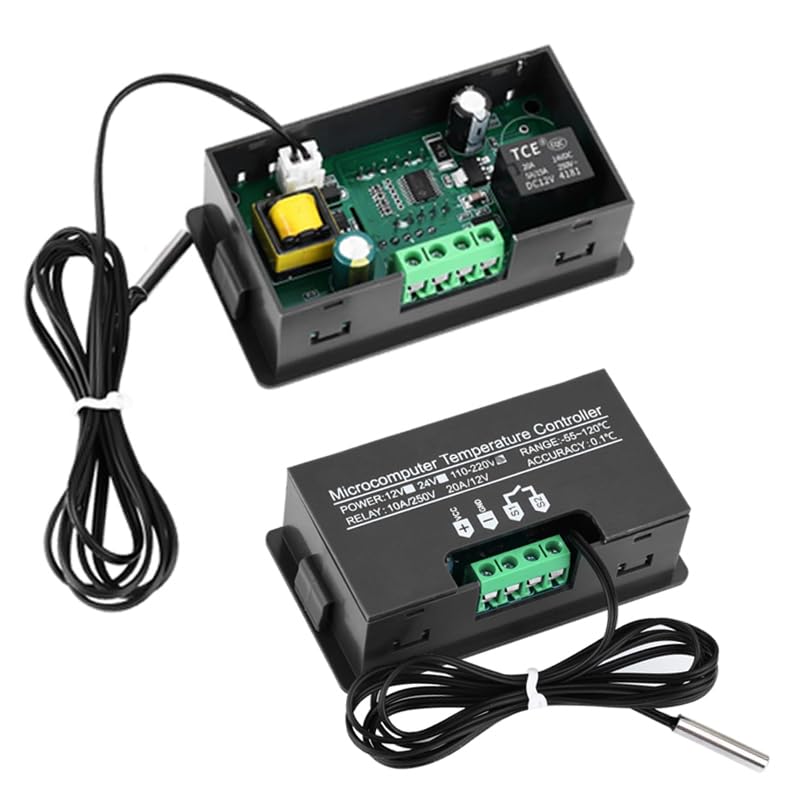 [Australia - AusPower] - GERUI Pack of 2 W3230 20A DC 12V Digital Temperature Controller, Digital Thermostat Temperature Switch 50-120°C with NTC 10K Sensor Probe 