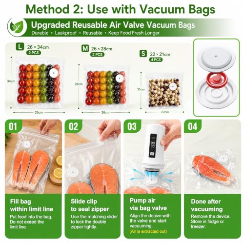4-in-1 Handheld Vacuum Sealer for Food with Reusable Canning Lids