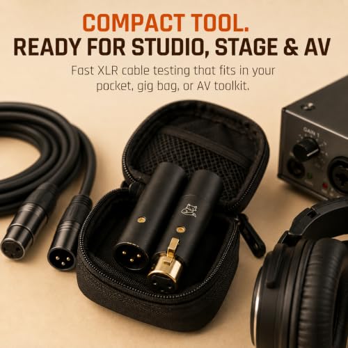SilentFox Audio XLR cable tester with 3-pin microphone continuity checker for network and cable testing