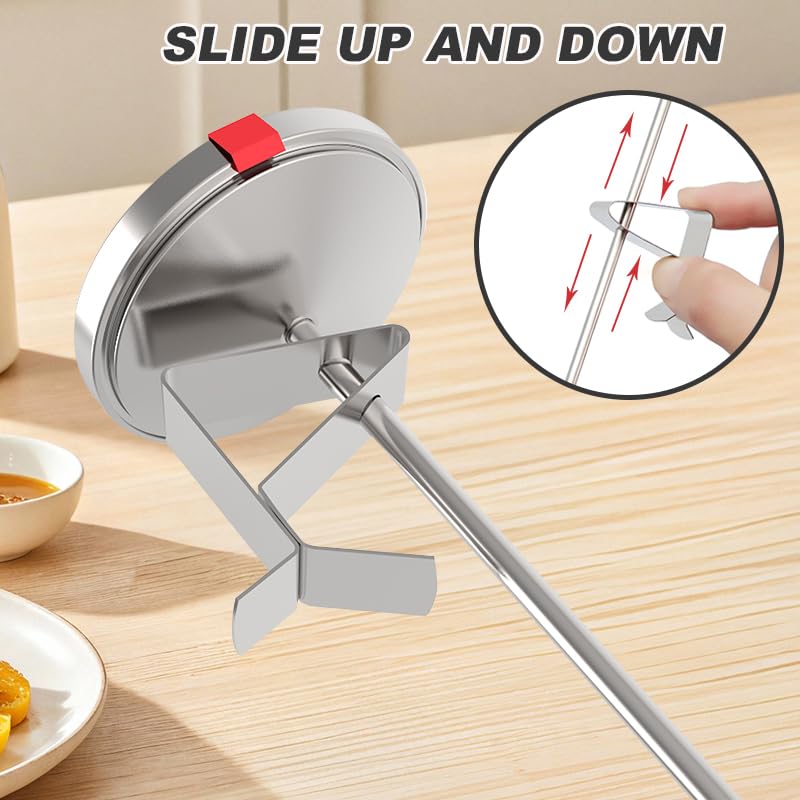 [Australia - AusPower] - KT THERMO Deep Fry Thermometer with Instant Read Dial Thermometer, 8" Stainless Steel Probe，100-500°F, for Syrup, Candy, Jam, and deep Frying 