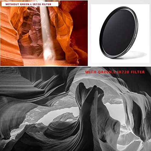 GREEN.L 67mm Infrared Filter, 67mm IR 720nm (R72) Filter for Camera Lens