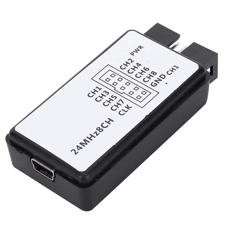 [Australia - AusPower] - USB Logic Analyzer, USB Logic Analyzer Device Set Mini Digital Pocket Size 8-Channel Input Memory 24MHz 