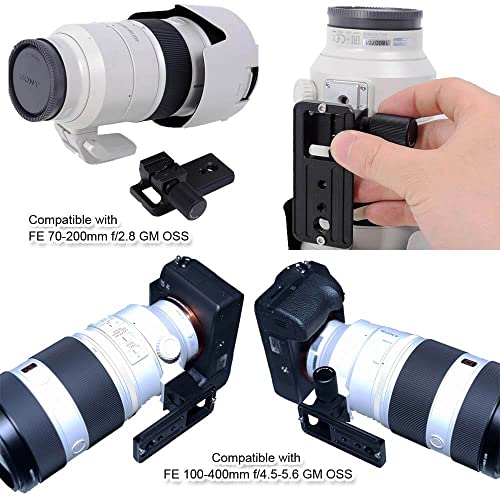 iShoot Lens Collar Foot Tripod Mount Ring Base Compatible with Sony FE 100-400mm f/4.5-5.6 GM OSS, 70-200mm f/2.8 GM OSS & II, E 18-110mm f/4 G OSS PZ, with Arca-Swiss Fit Quick Release Plate Dovetail