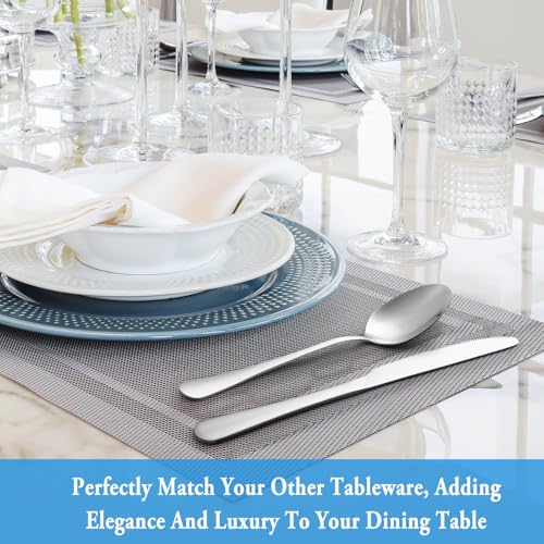 32 Pcs Teaspoons Set, Food Grade Stainless Steel Tea Spoons, Durable Small Spoons, Metal Dessert Spoon, Spoon Silverware for Home, Kitchen or Restaurant, Mirror Polished & Dishwasher Safe, 6.7-Inch 32