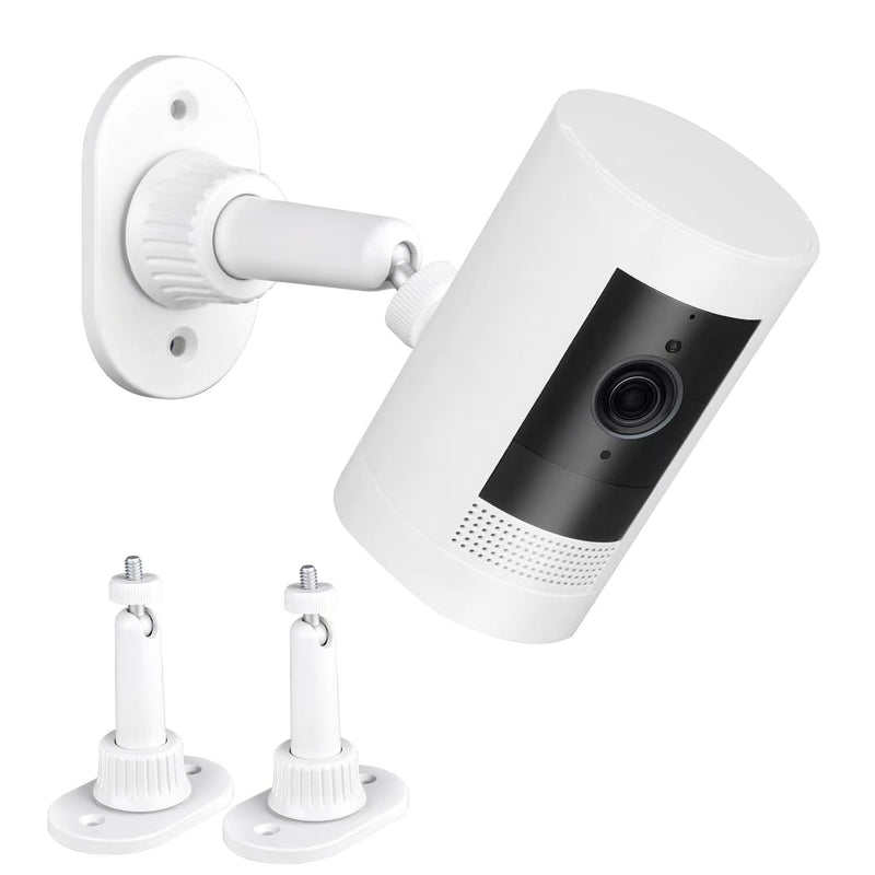 [Australia - AusPower] - 2Pack Strong Adhesive Wall Mount Compatible with Ring Stick Up Cam Wired/Battery and Ring Indoor Cam HD Security Camera,360 Degree Adjustable Mounting Bracket for Camera with 1/4 Screw Head 