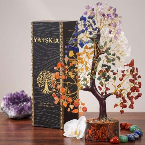 YATSKIA 7 Chakra Tree Of Life, Crystal And Gemstones, Birthday Gifts For Women, Decorative Home Accessories, Living Room Decor, Crystal Gifts For Women Seven Chakra