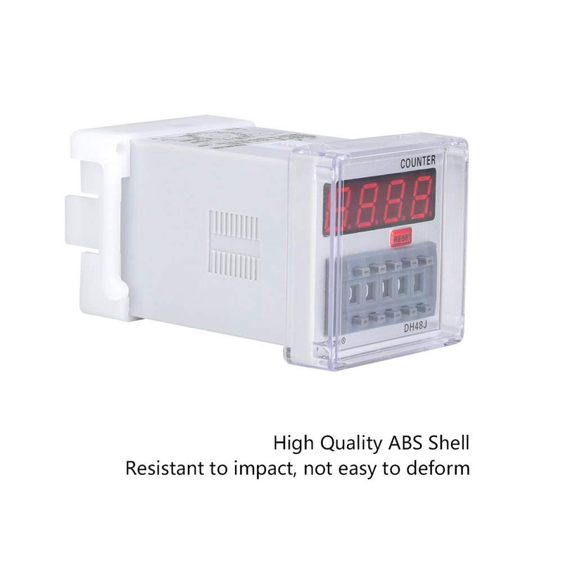 DH48J-A Digital Counter Relay, LED Display, 1-999900 Counting Range, 11-Pin, 24V AC/DC | Wide counting range for different applications, clear LED display, durable ABS housing, transparent cover for protection 24VAC/DC