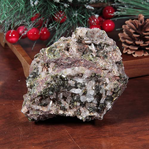 Rockcloud Epidote Raw Crystal Stone Cluster Irregular Specimen 1.1 lb 1.10 lb to 1.32 lb