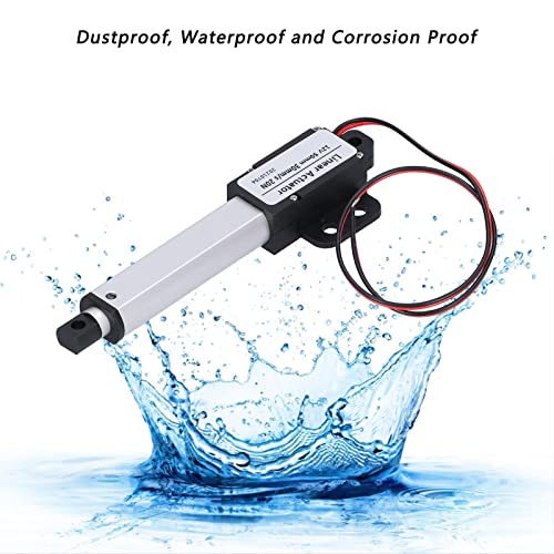 12V DC Linear Actuator 50mm Stroke, Low Noise Mini Electric Actuator Motor with Internal Limit Switch, 20N Force, 30mm/s Speed for Automotive, Home, Industrial Use Stroke 50mm-30mm/s-20N
