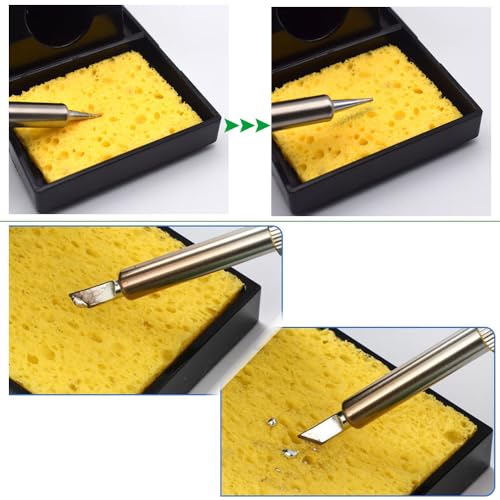 Soldering Tip Cleaning Sponge Pack of 20 Soldering Sponges Iron Tip Sponge Welding Tin Removal Soldering Tip Cleaner Soldering Welding Cleaning for Workbenches and Workshops, 61 x 61 x 2.7 mm 61x61x2.7 mm/20 pieces