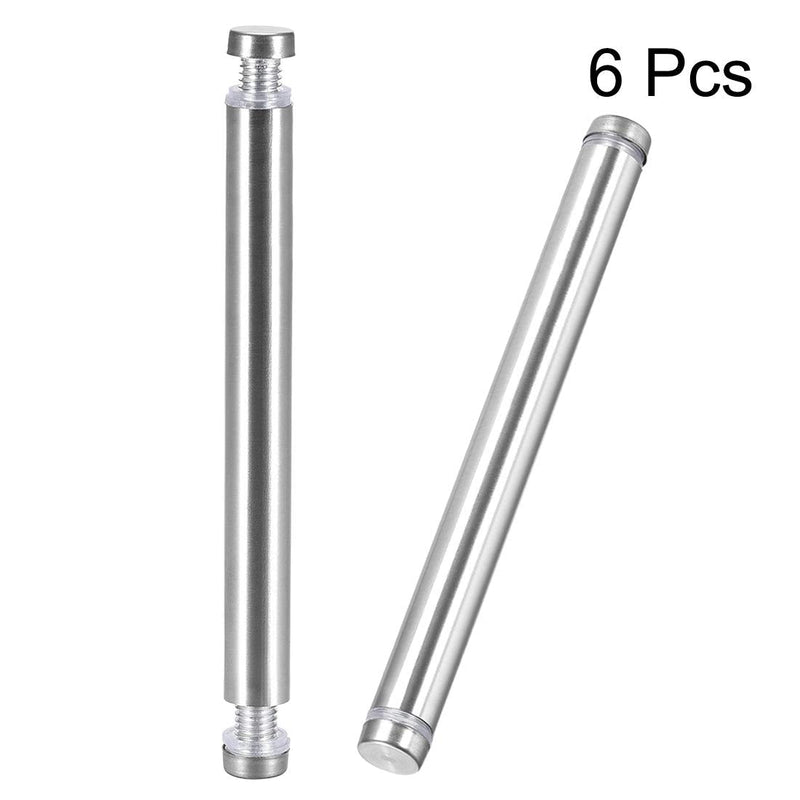 [Australia - AusPower] - uxcell 1/2 Dia x 4-7/8"(12x124mm) Double Head Standoff Screws Acrylic Glass Nails 6pcs 124mm 