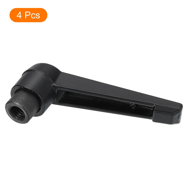 [Australia - AusPower] - uxcell 4Pcs M8 Adjustable Knobs Handle Female Thread Push Button Ratchet Quick Release Locking Rotating Bolt for Lathe Machinery, Black 