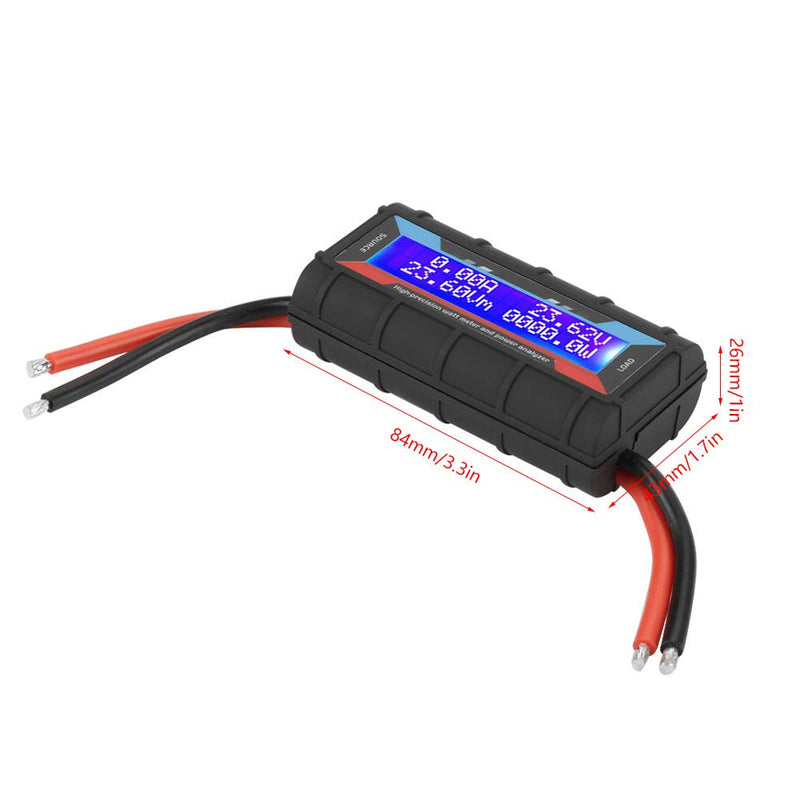 [Australia - AusPower] - Digital Power Meter - RC Model Power Analyzer, 4.8V~60V 130A Watt Meter with LCD Display, Ammeter Voltmeter Multimeter, Compact Design for RC Aircraft, 3.3 x 1.7 x 1in 