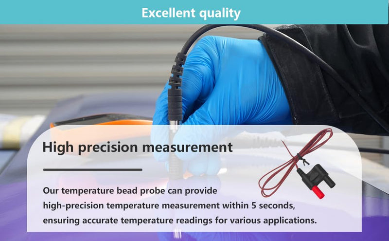 [Australia - AusPower] - 80BK-A Type K Thermocouple, Temperature Bead Probe, Clamp for Fluke Multimeter. 