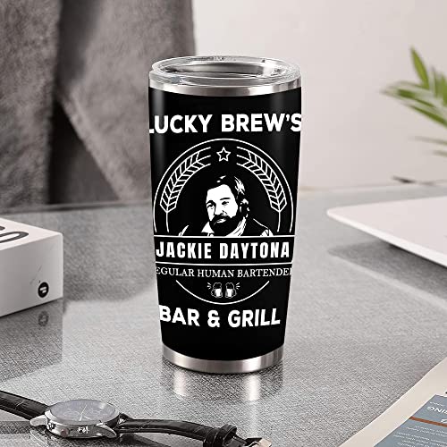 DOINB TIAN Insulated Tumbler Jackie Daytona Lucky Brews Bar And Grill What We Do In The Shadows Stainless Steel Coffee Cup 20 Oz Travel Mug, White