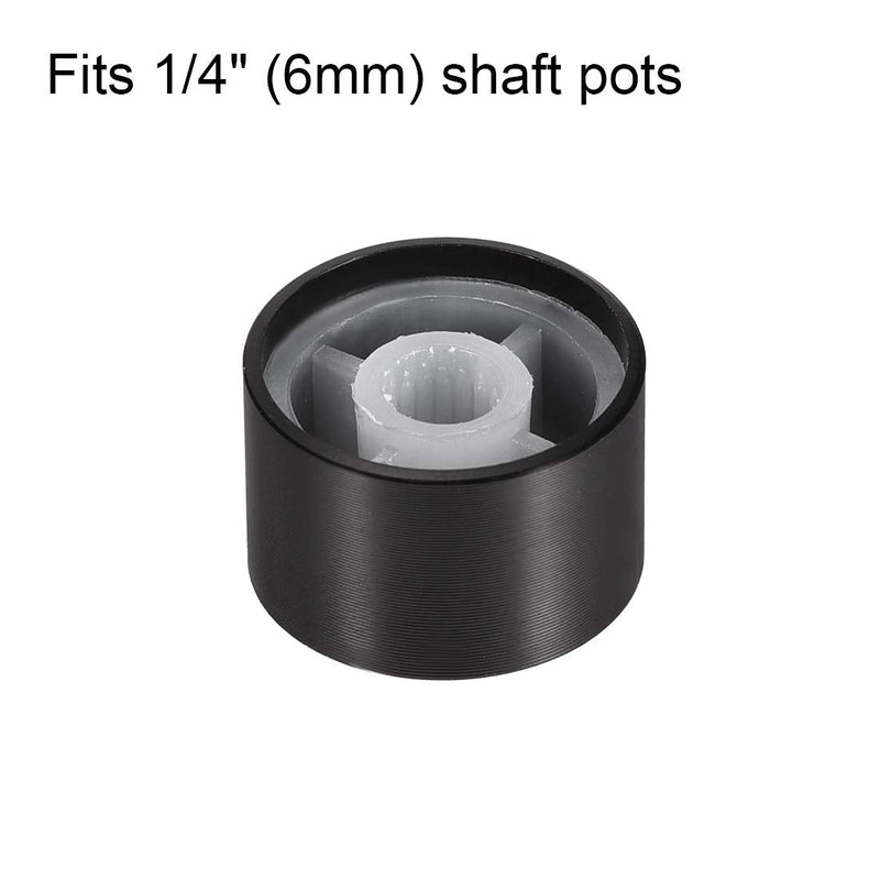 [Australia - AusPower] - sourcing map Potentiometer Knobs Knurled Shaft Smooth Surface Rotary Knob Volume Control Black 20 mm x 13 mm Pack of 5 