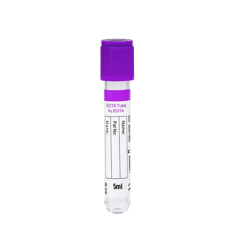 [Australia - AusPower] - Vacutainer Blood Collection Tubes 5ml Lab Vacuum EDTA K2 Tube for Pet Animals Veterinary Lab Supplies 100 Pcs Wrap Packaging K₂ EDTA Tube 