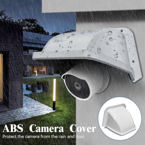 Universal Security Camera Cover Shield Sun Rain, Waterproof Protective Roof White 1 Pack