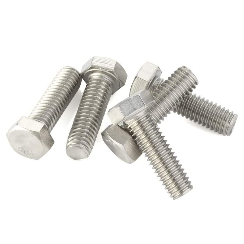 [Australia - AusPower] - 1/2-13 x 2 (1" to 4" Available) Hex Head Screw Bolt, Fully Threaded, Stainless Steel 18-8 (304), Plain Finish, Quantity 8 1/2-13 x 2" (8 PCS) 
