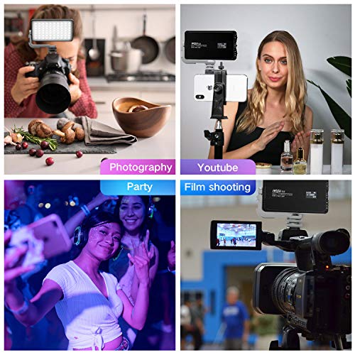 IVISII G2 Pocket RGB Camera Light,Built-in 7200mAh Rechargeable Battery 360°Full Color Gamut 9 Light Effects,2600-10000K LED Video Light Panel with Aluminum Alloy Body, Adjustable Tripod Stand
