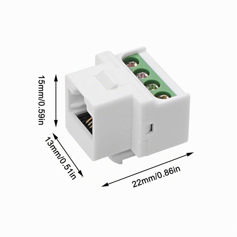 RJ11 CAT3 Keystone Telephone Module RJ11 Female to 4-Pin Screw Term Block Clamp Connector CAT3 Clamp Solderless Adapter Keystone Phone Socket Voice Socket Connector (1) 1