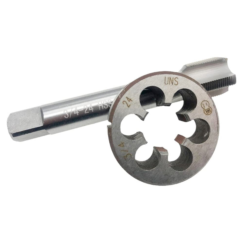 [Australia - AusPower] - 3/4"-24 Tap and Round Die Set RH 3/4 x 24 UNS Thread Tap and Die Right Hand HSS, 3/4-24 Thread Die Machine Screw,3/4-24 Tap, 3/4x24 Die 