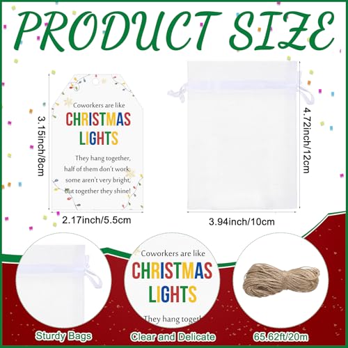 Vesici 40 Sets Employee Coworker Christmas Bulk Gifts Shot Glasses, Light