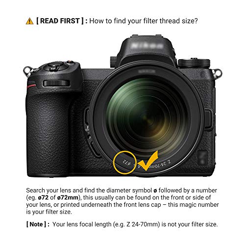 JJC 72mm Star Filter Cross Screen Starburst Filter Kit for Camera Lens