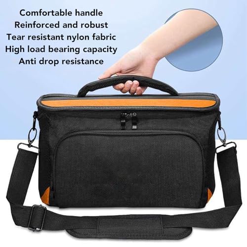 Fiber Fusion Splicer Tool Bag, Nylon Fiber Optic Tool Empty Kit Bag, Compatible with Most of Fusion Splicer, Fiber Cleaver Kit Bag with Rain Cover and Rope, (Black)