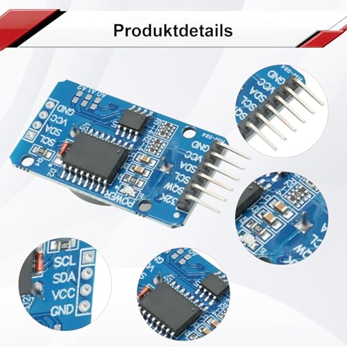 Pack of 4 Real Time Clock RTC Compatible with I2C Real Time Clock, Clock Module IIC RTC Module Precision Real Time Clock Module Compatible with Arduino and Raspberry Pi