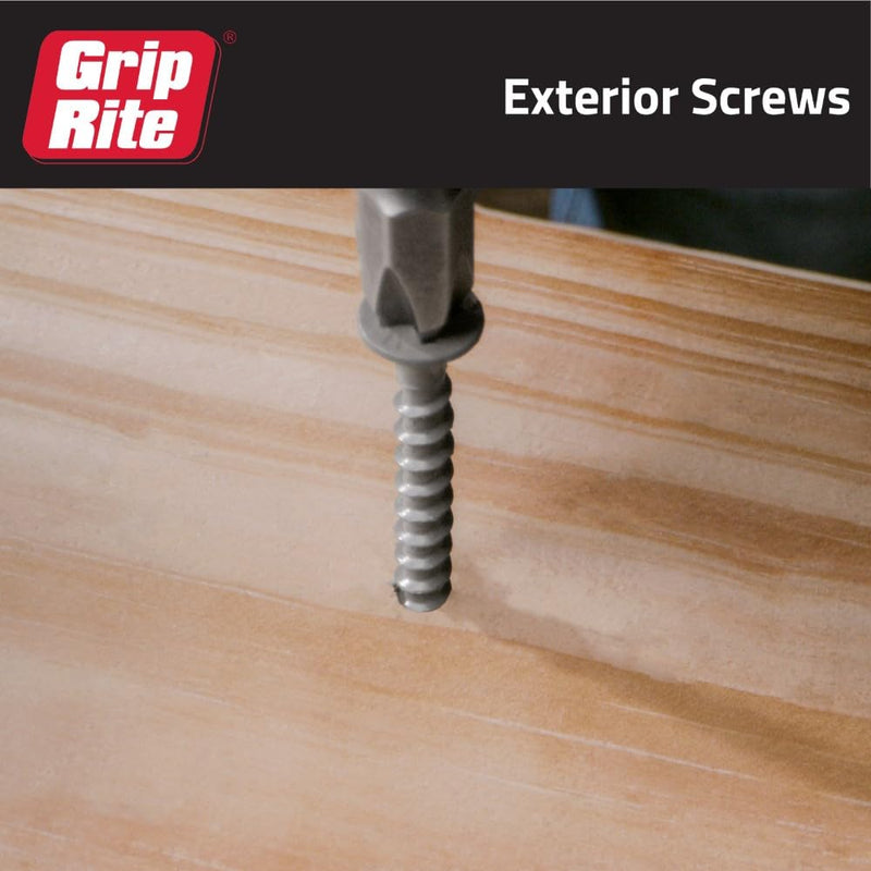 [Australia - AusPower] - Grip-Rite PTN3S1 PG10 Polymer Coated #8 x 3 Coarse Thread Deck Screw, Gray, 1lb Box #8 x 3" 