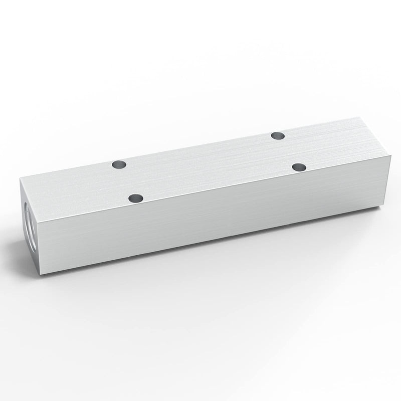 [Australia - AusPower] - GASHER 2PCS Aluminum 4 Way 6 Port Pneumatic Manifold Air Distribution Block Splitter 1/4" Output Port 1/2" Supply Port 4 Way-6 Port 2 