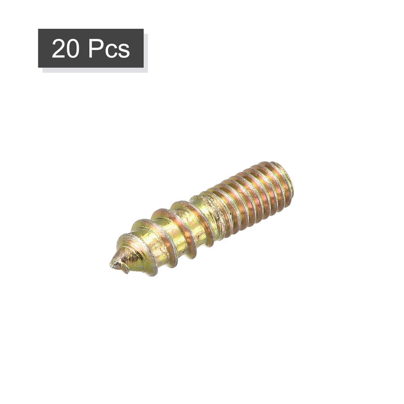 [Australia - AusPower] - uxcell M6x25mm Hanger Bolts, 20pcs Double Ended Thread Dowel Screws for Wood Furniture 