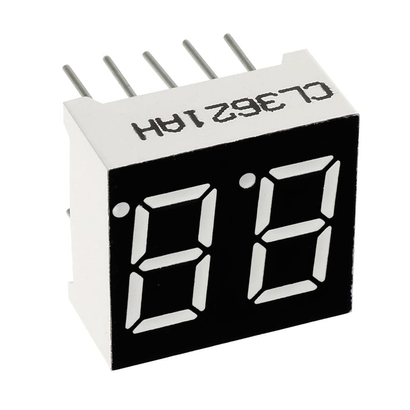 [Australia - AusPower] - uxcell Common Cathode 10 Pin 2 Bit 7 Segment Display 0.59 x 0.55 x 0.28 Inch 0.35" Red LED Display Digital Tube 5pcs 