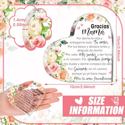 Shellwei Christmas Spanish Christian Gift for Women Acrylic, Floral