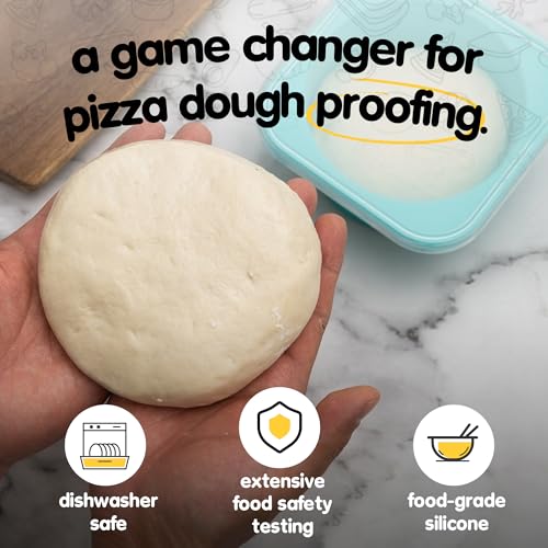 Red Stackable Silicone Artisan Pizza Dough Proofing Container Boxes with Lids-500ml-Fresh Dough Made Easy! (5 set) 5 set