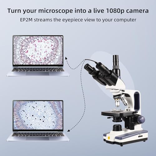 SWIFT EP2M 2-MP 1920 * 1080 Digital Eyepiece Microscope Camera, fits 23.2 mm eyepieces & Most trinocular phototubes, S-Viewer for Measuring & Annotation, Compatible with Windows 7–11 & macOS EP1