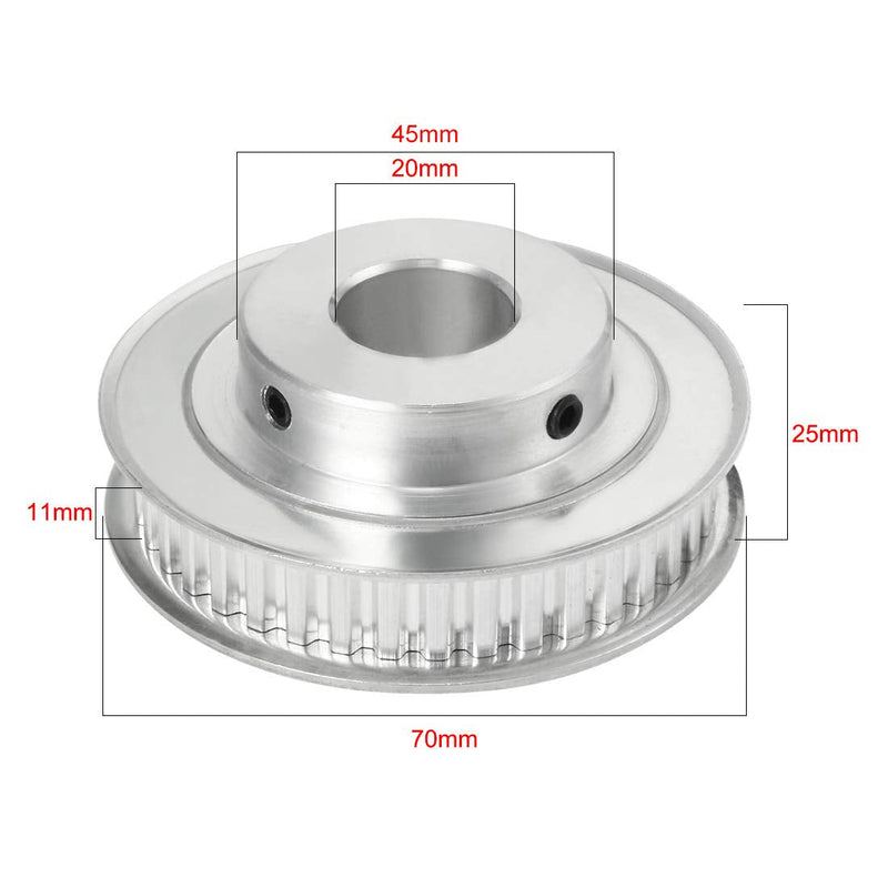 [Australia - AusPower] - uxcell Aluminum 40 Teeth 20mm Bore 5.08mm Pitch Timing Belt Pulley for 10mm Belt 