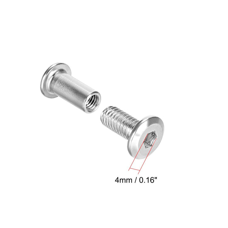 [Australia - AusPower] - uxcell Screw Post Fit for 5/16"(8mm) Hole Dia, Male M6x12mm Belt Buckle Binding Bolts Leather Fastener Stainless Steel 5 Sets 