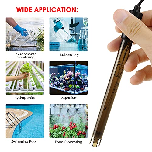 0-14 pH Electrode 200 cm Long pH Probe with BNC Connection Cable Reliable for Continuous Monitoring