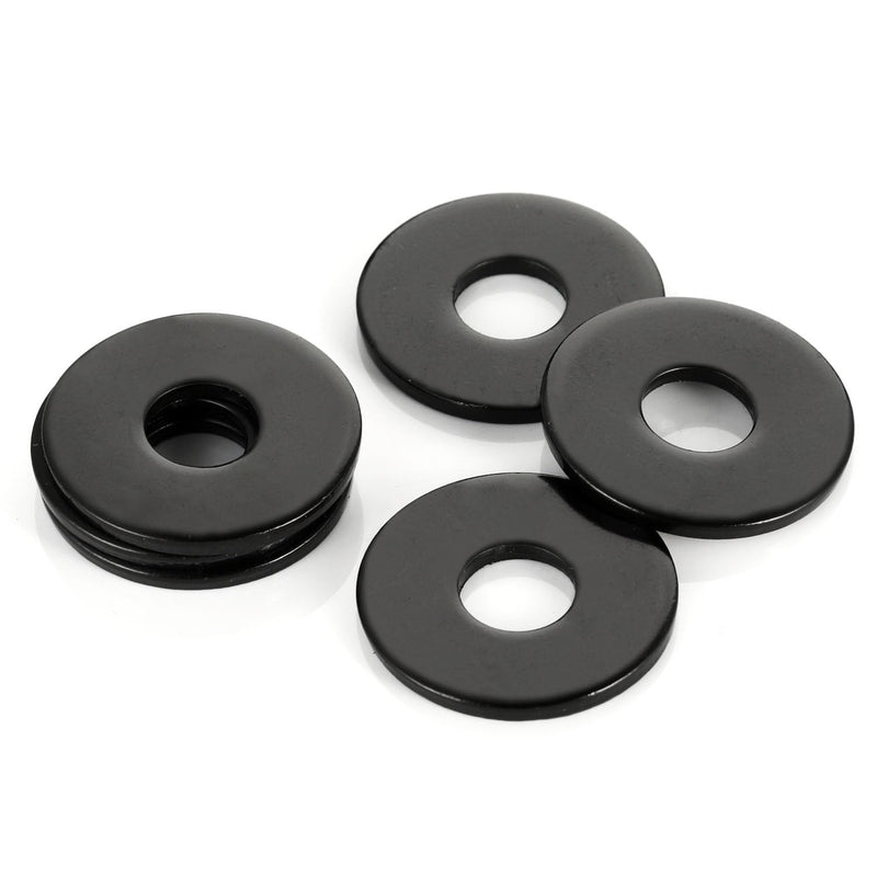 [Australia - AusPower] - 1/4" Stainless Flat Washers, 7/10" Outer Diameter, 18-8 (304) Stainless Steel Metal Washers for Screws and Bolts, Black Finish (50 PCS) 1/4" x 7/10" OD 